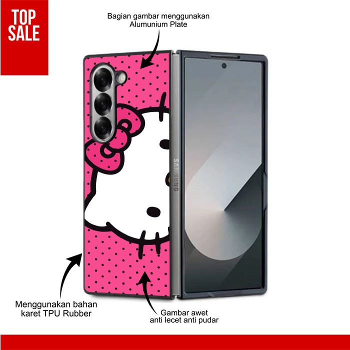 Case Casing Custom TPU Rubber Samsung Z Fold 7 6 5 4 3, Z Flip 7 6 5 4 3 Hellow Kitty RK298