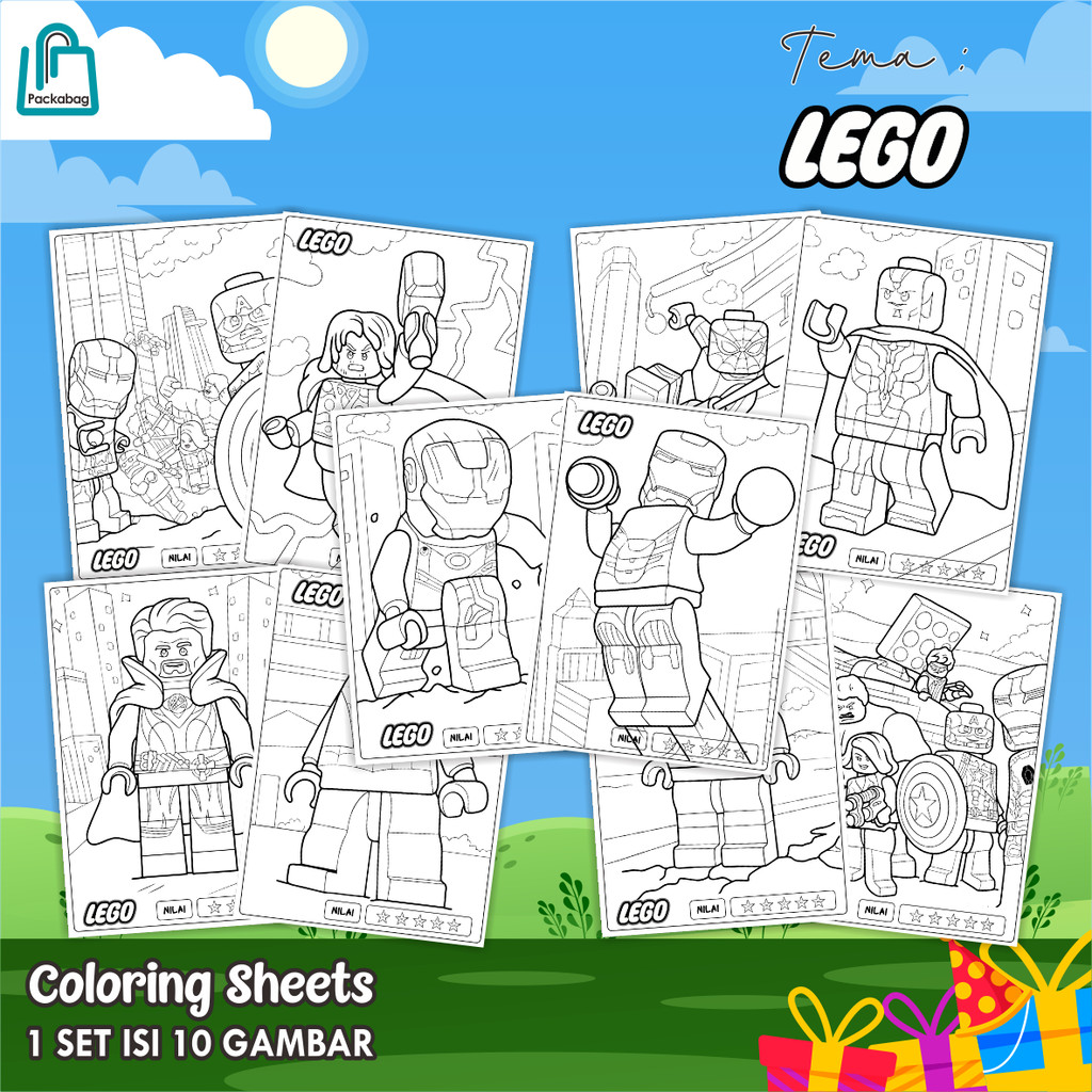 

KERTAS MEWARNAI ANAK UKURAN A5 – 1 PACK ISI 10 LEMBAR – COLORING SHEETS KARTUN EDUKATIF LEGO