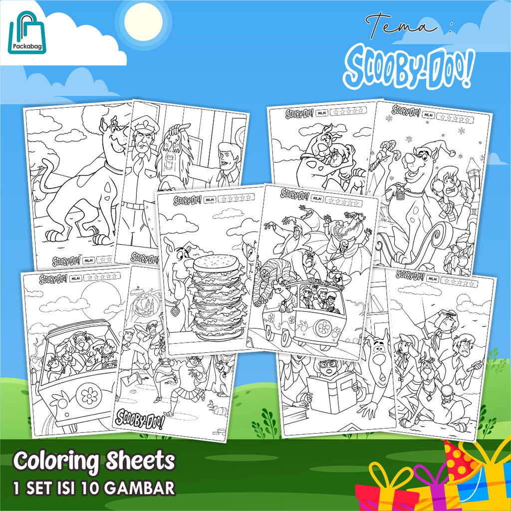 

KERTAS MEWARNAI ANAK UKURAN A4 – 1 PACK ISI 10 LEMBAR – COLORING SHEETS KARTUN EDUKATIF SCOOBY DOO