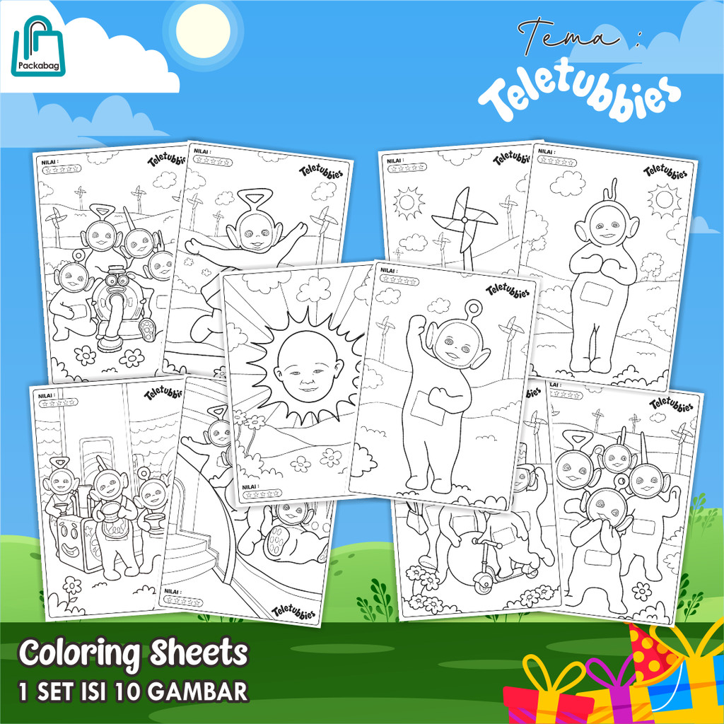 

KERTAS MEWARNAI ANAK UKURAN A4 – PAKET ISI 10 LEMBAR – COLORING SHEETS KARTUN EDUKATIF TELETUBBIES