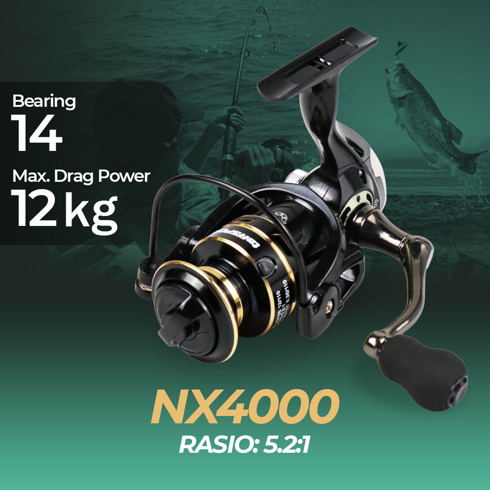 TaffSPORT Gold Sharking: Reel Pancing Spinning Metal Berkualitas