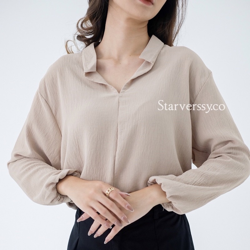 Baju Atasan Basic Wanita V-Neck by Starverssy.co