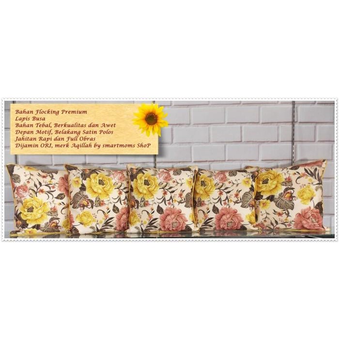 Sarung Bantal Sofa Kursi Shabby Chic Mewah New Ariana Gold