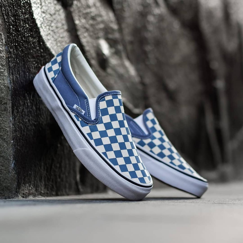 Vans Slip On Checkerboard Blue Mirage