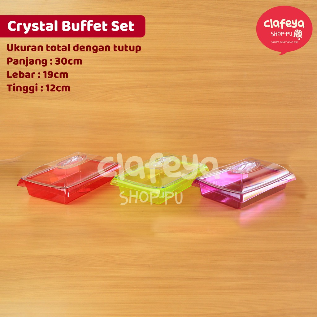 Buffet Set Crystal Multipurpose / Tempat Makanan Kue Serbaguna / Wadah Saji Cantik