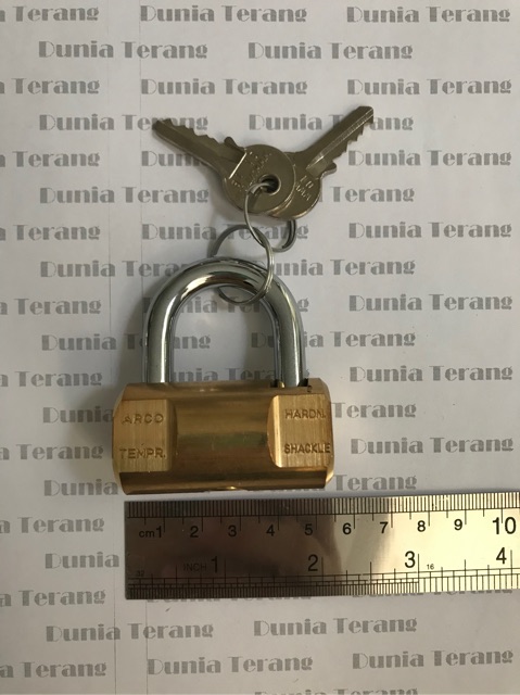 Gembok VIRO Balok 50mm Asli 102 / Kunci Gantung Bulat Kuningan 50 mm / Brass Rectangle Padlock Italy