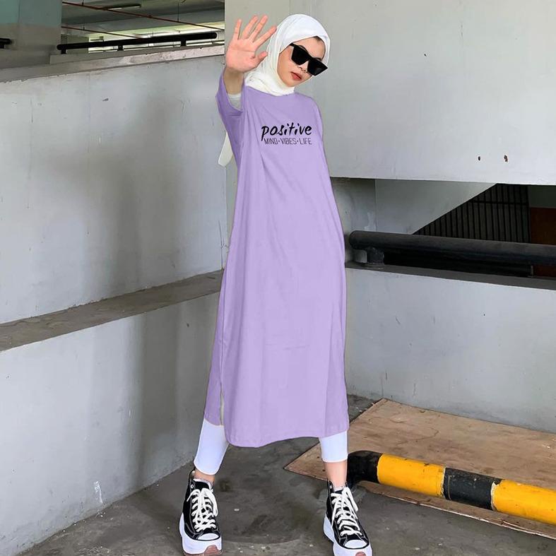 Baju Dress Oversize Tunik Premium Oversized Dress Tshirt POSITIVE