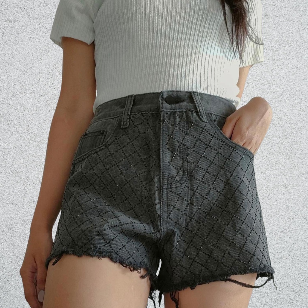 celana pendek hitam/celana pendek/celana pendek manik/jeans pendek/celana hitam/celana cewek/celana 