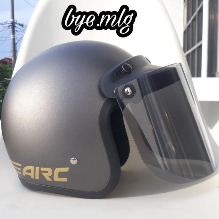 Model Baru HELM BOGO DEWASA ARC GARIS ORIGINAL KACA DATAR KACA CEMBUNG SNI