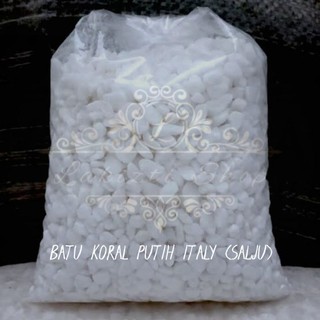Batu Koral Putih Italy (Salju) / Snow Stone / Batu Hiasan Taman Tanaman Aquarium(500gram)