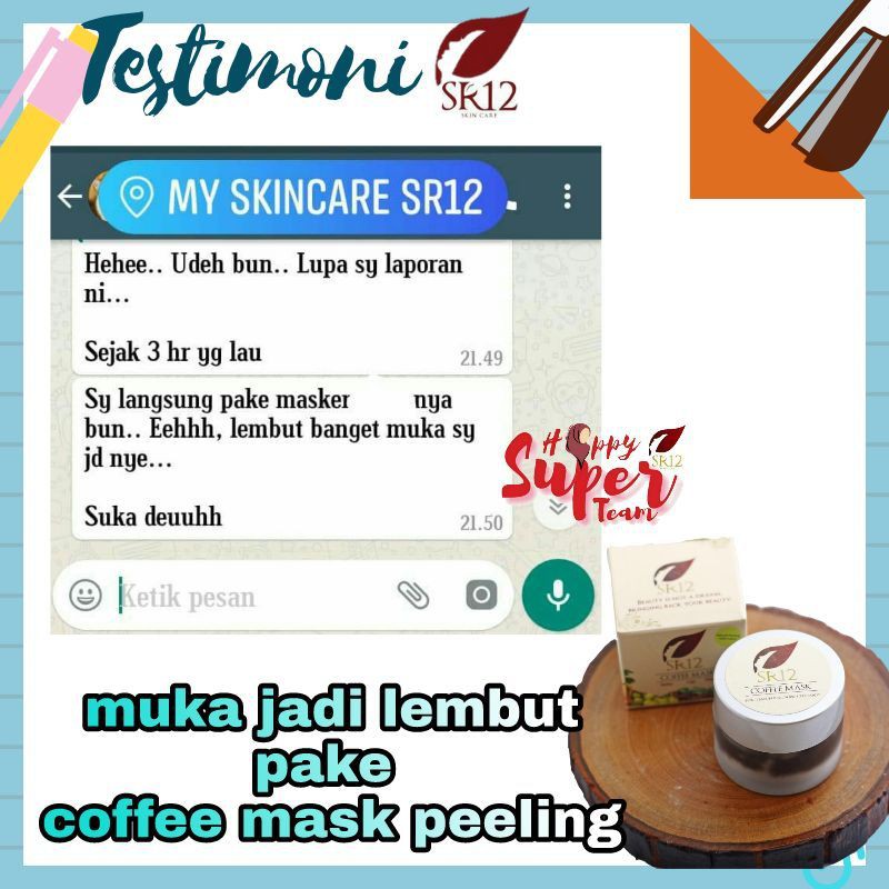 Masker Wajah Pell Off SR12 - Masker Komedo Ampuh BPOM / Coffee Mask Penghilang Bekas Jerawat / Mengangkat Sel Kulit Mati Pada Wajah