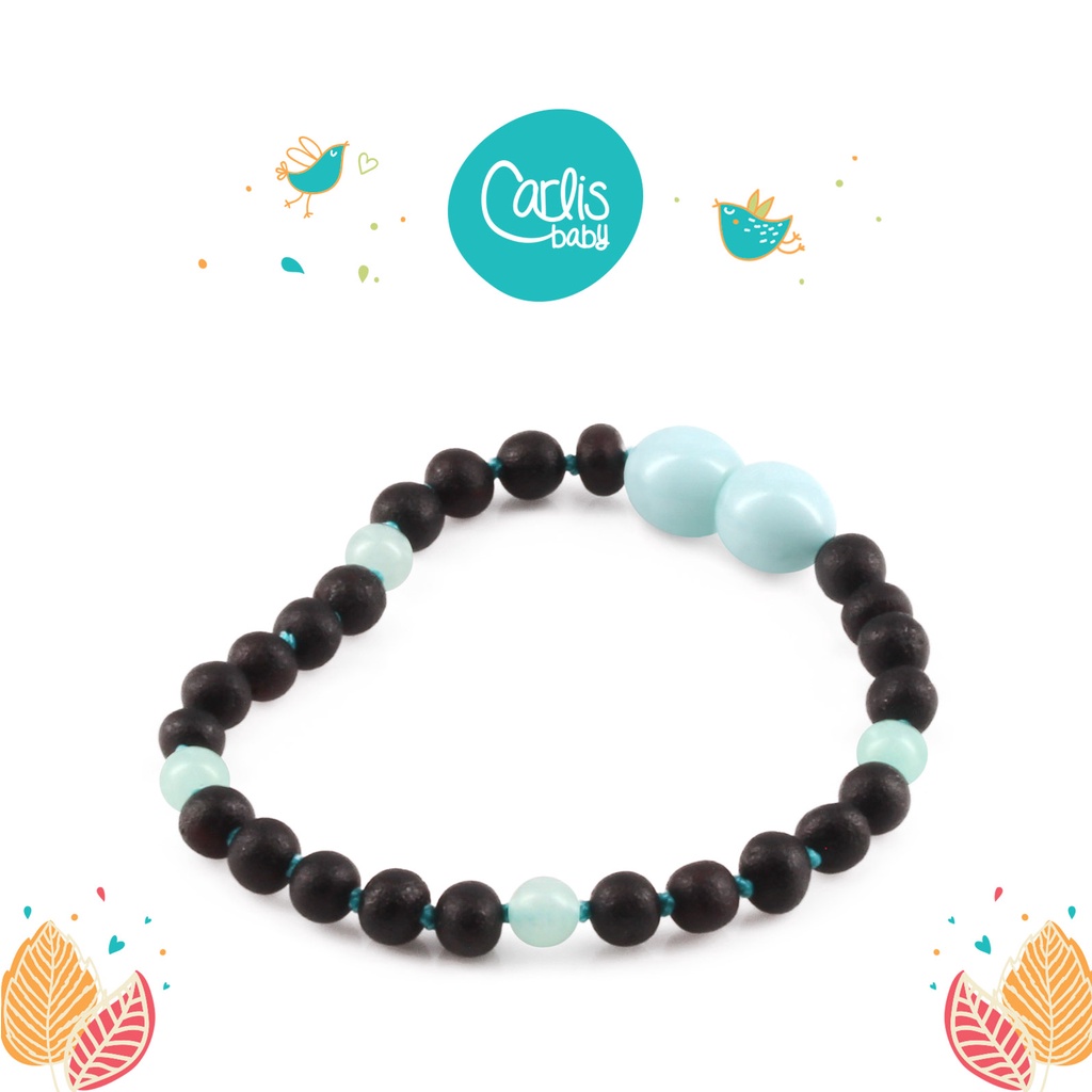 AG63 / AG63 V2/ AGL28  Kalung Amber Tumbuh Gigi Bayi Blue Gemstone By Carlis Baby