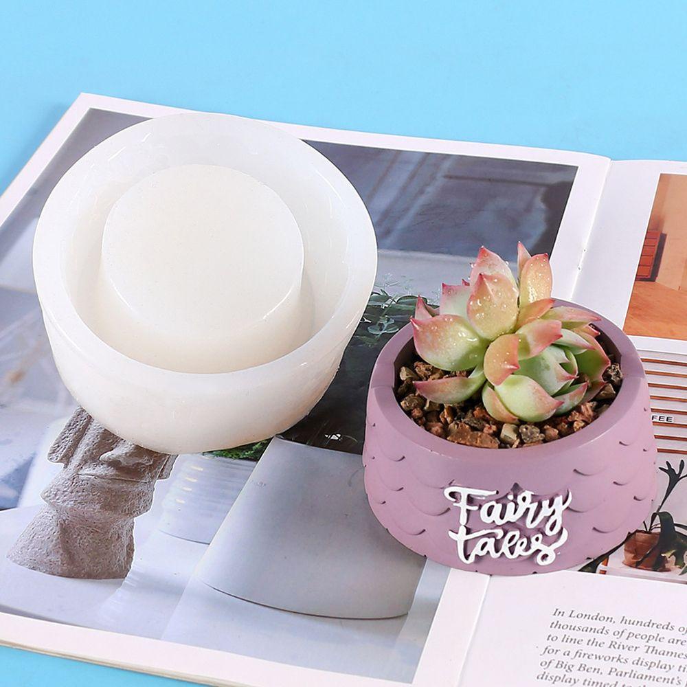 Preva Crystal Resin Tray Cetakan Penyimpanan Resin Kerajinan Casting Pot Bunga Gelas Lilin Cetakan Silikon Succulent Flower Pot