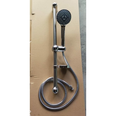 Hand Shower Tiang Standing + Keran Kran Cabang Double 2 Lobang Kamar Mandi Set Komplit Murah