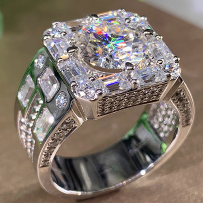 Cincin Zircon Bulat Bahan Stainless Steel Untuk Pertunangan