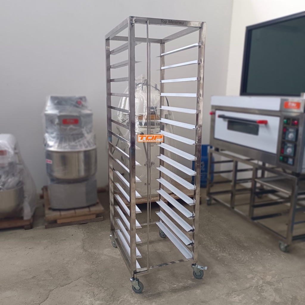Trolley Bakery 15 Level stainless steel - bakery pan trolley 15 susun