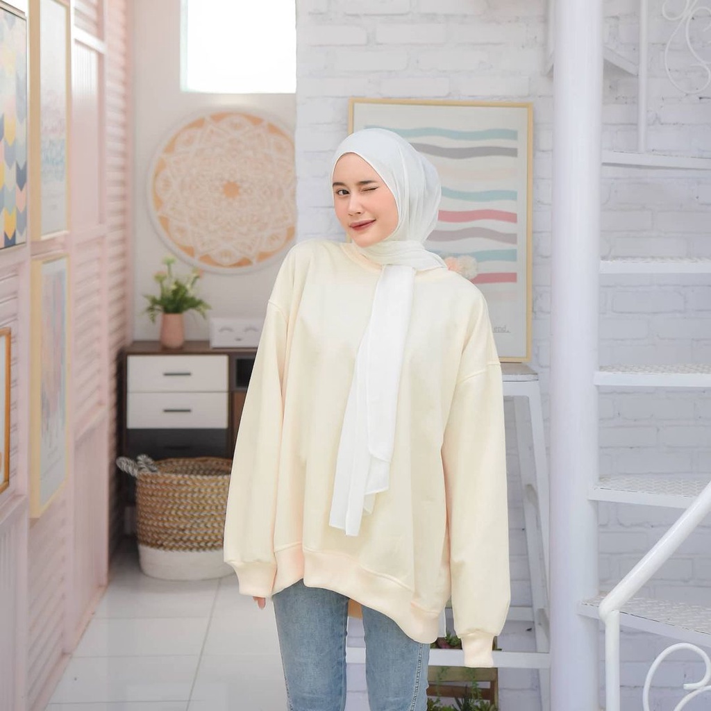 JUMBO Size BASIC SWEATER || CRAWNECK Sweatshirt Zumbo Size XXl PRIA WANITA