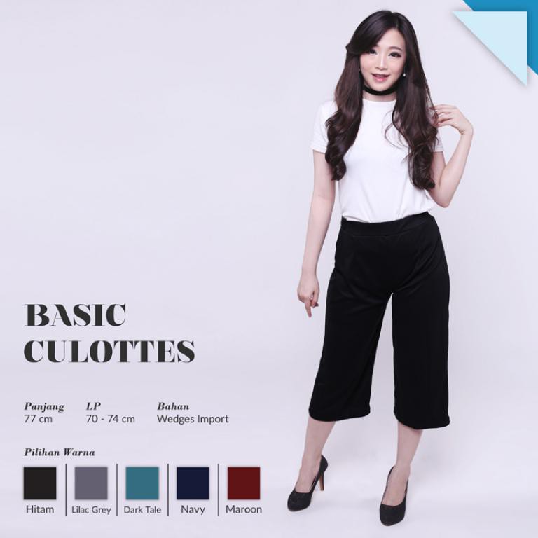 JANE COLLECTION || Celana Kulot Wanita 7/8 Celana Kerja Basic Cullotes Pants Scuba