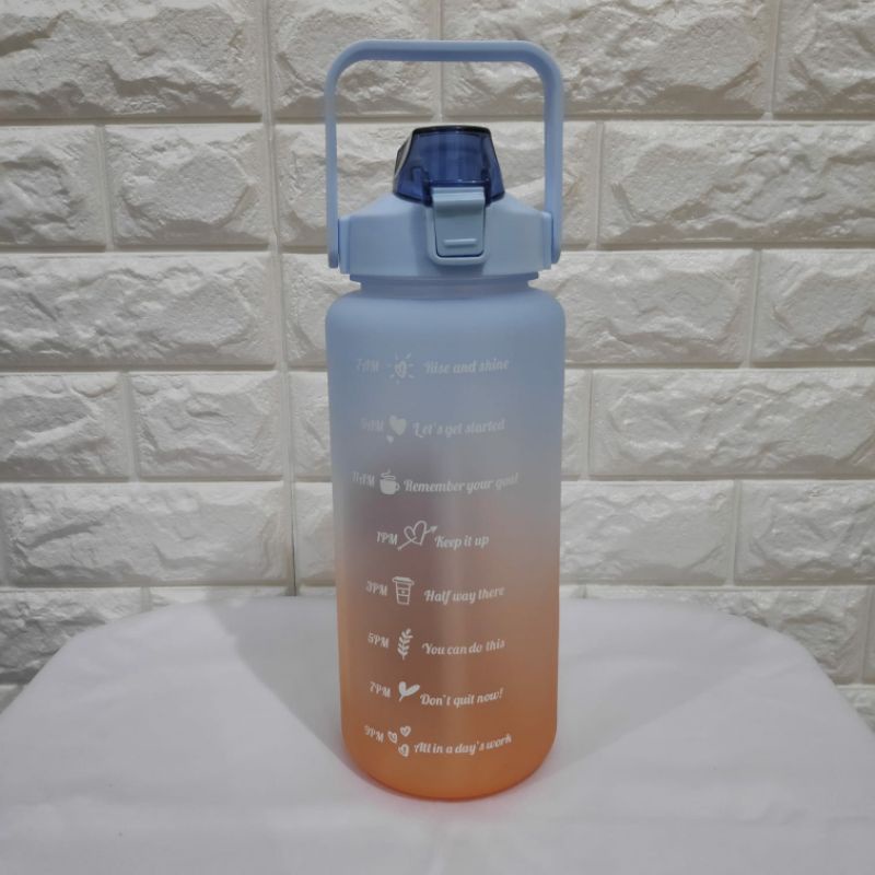 Botol minum Pastel 2 Liter - botol pastel motivasi - botol lucu - botol unik-Atas biru