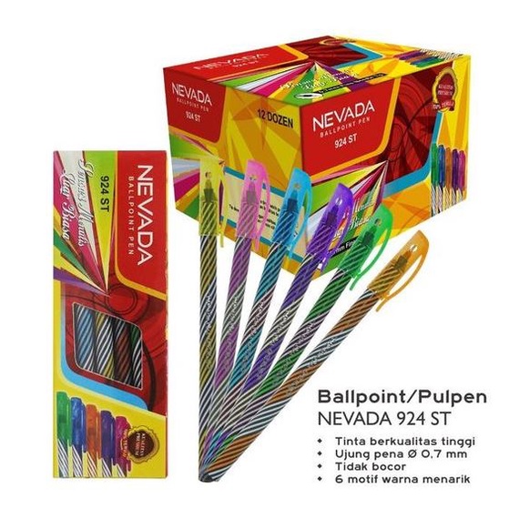 (12pcs) Pulpen Nevada  - Bolpoin Ulir - Bolpen Unik - Pen Lilin Murah 0.7mm-4