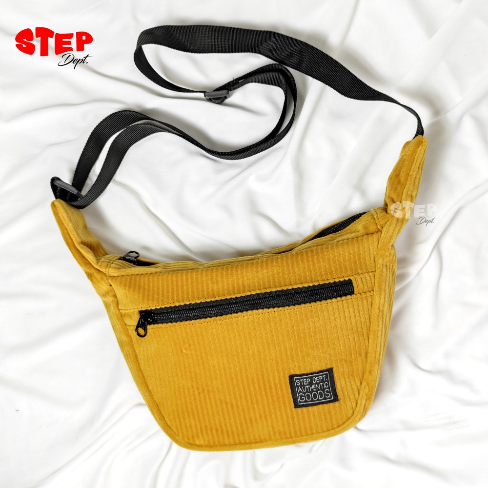 Tas Selempang Atlanta Mustard Yellow - Slingbag Corduroy - Tas Step Dept.