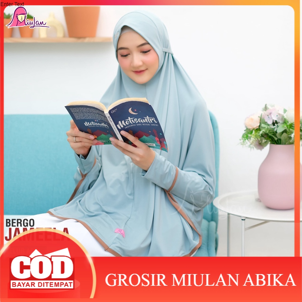 BERGO INSTANT JAMEELA MIULAN HIJAB - JILBAB LENGAN KERUDUNG JERSEY ADEM JUMBO SYARI KRUDUNG NON PET 