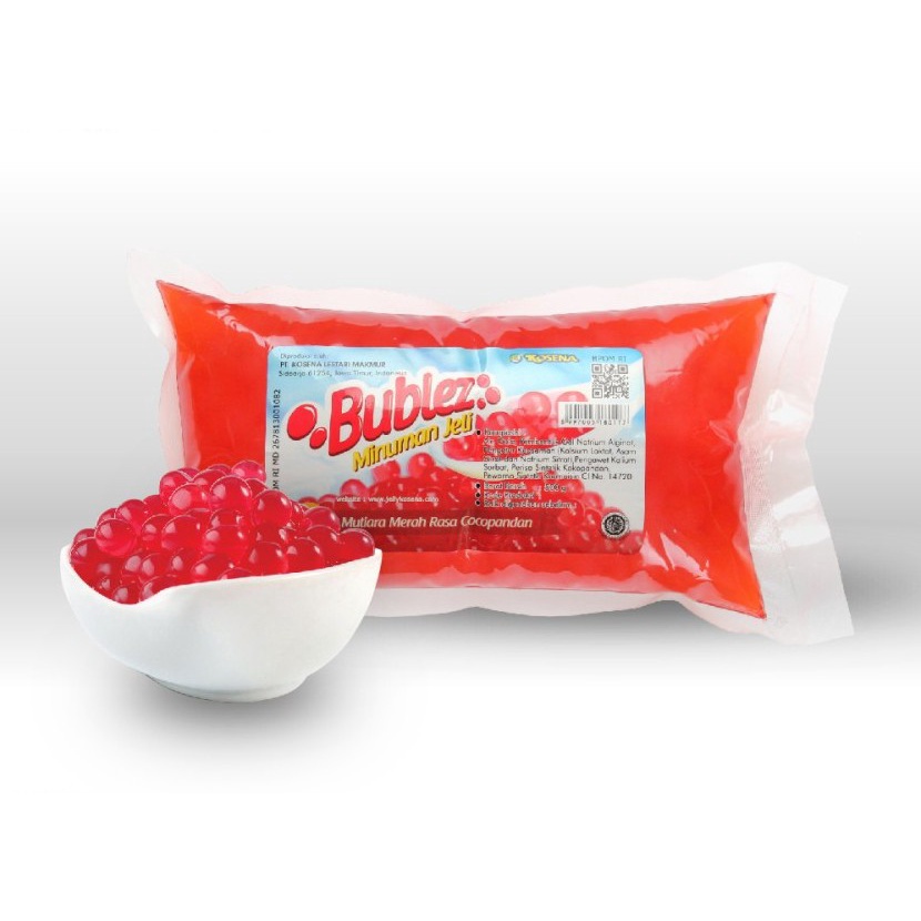 

Bublez Jelly Mutiara Topping Merah Rasa Cocopandan 500gr