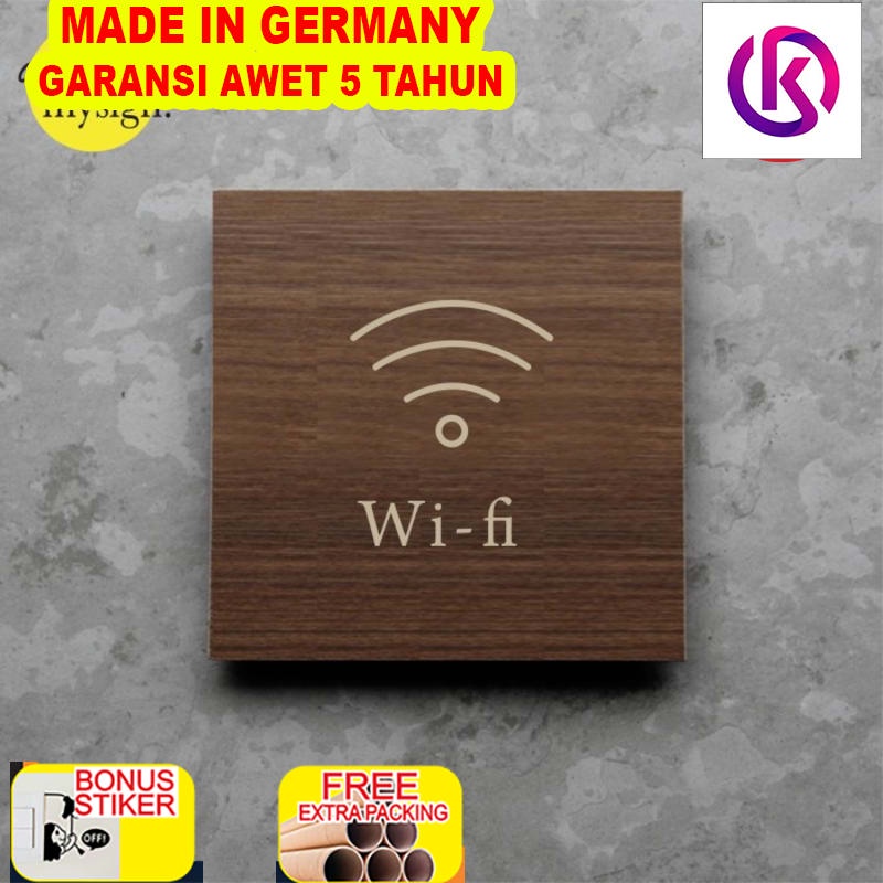 

Terlaris Free Wifi Sign Board Kayu Print Signage Label Nama Ruang