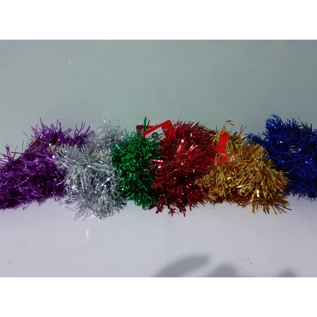 Slinger / Tinsel / Slinger Rumbai Warna Warni / Hiasan Natal / Hiasan Parcel