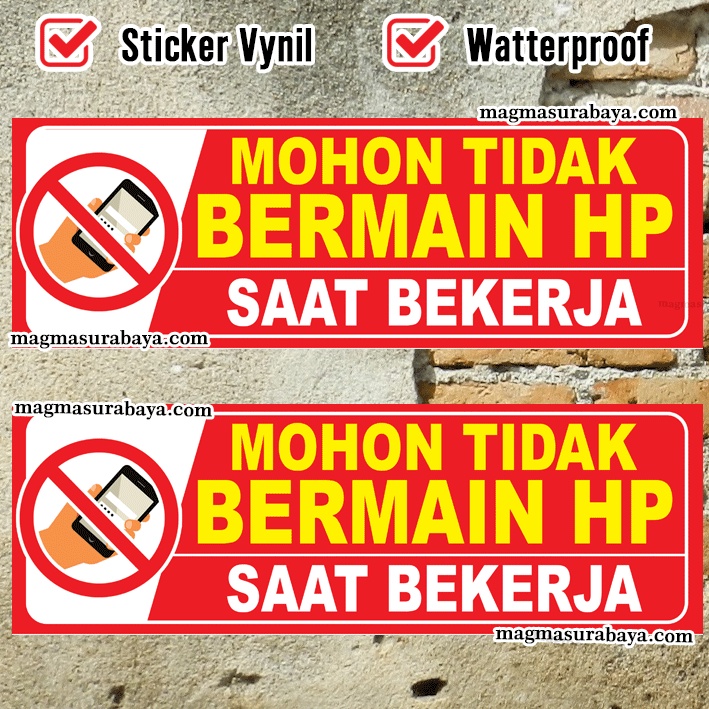 

Stiker Mohon tidak bermain hp saat bekerja label