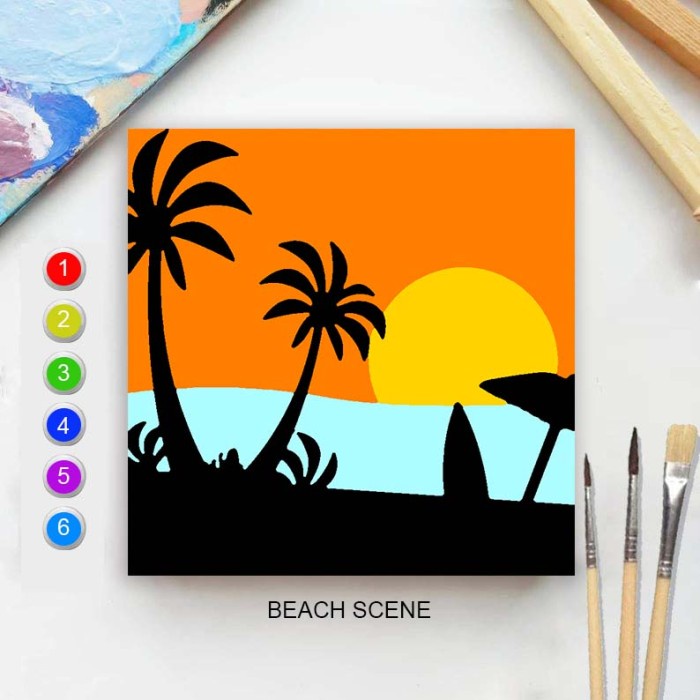 

Paint by number BEACH SCENE 20x20 Painting kit/Set Melukis - BEACH SCENE