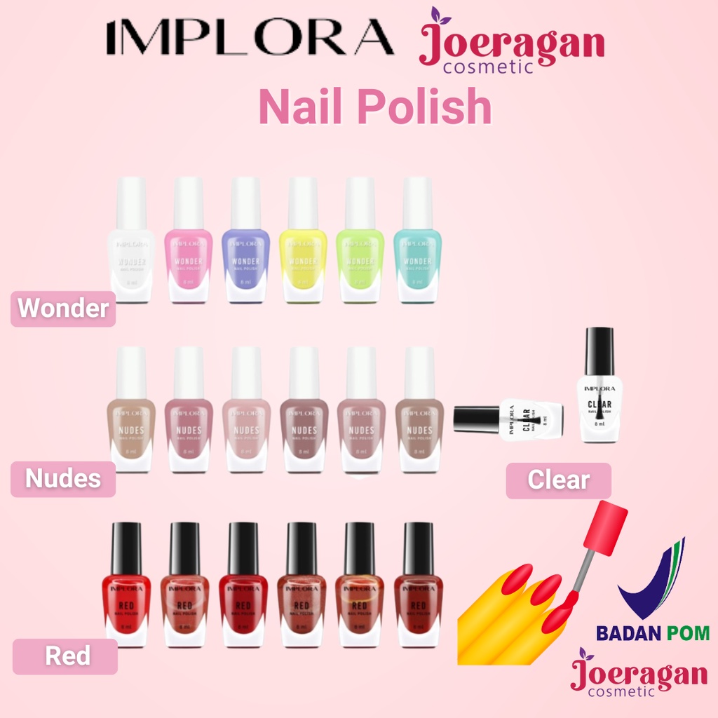 Implora Nail Polish Box Isi 6 Kutek Kuku Pewarna Kuku Kutek Murah Kutek Implora Cat Kuku