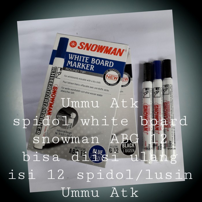 

Bergaransi Spidol White Board Snowman Harga Untuk 1 Lusin Isi 12 Pcs Bergaransi