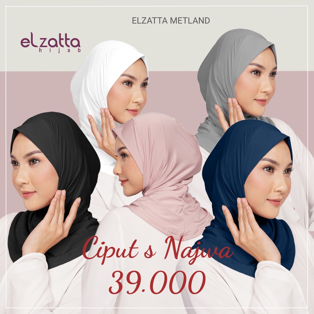 Elzatta Ciput S Najwa Inner Hijlab Kerudung Olahraga Sport 2in1 Bahan Spandex Tebal