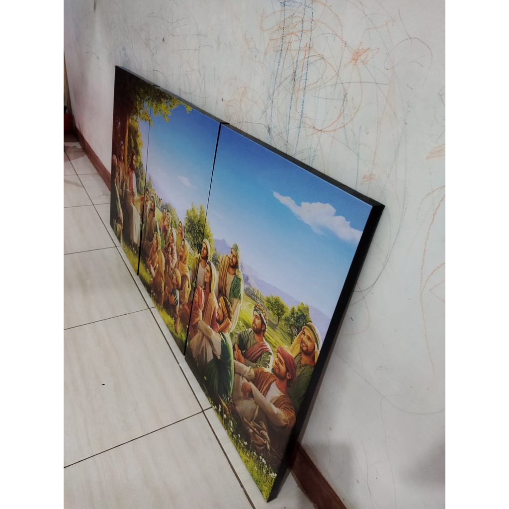 Lukisan printing yesus khotbah ukuran 40x60cm