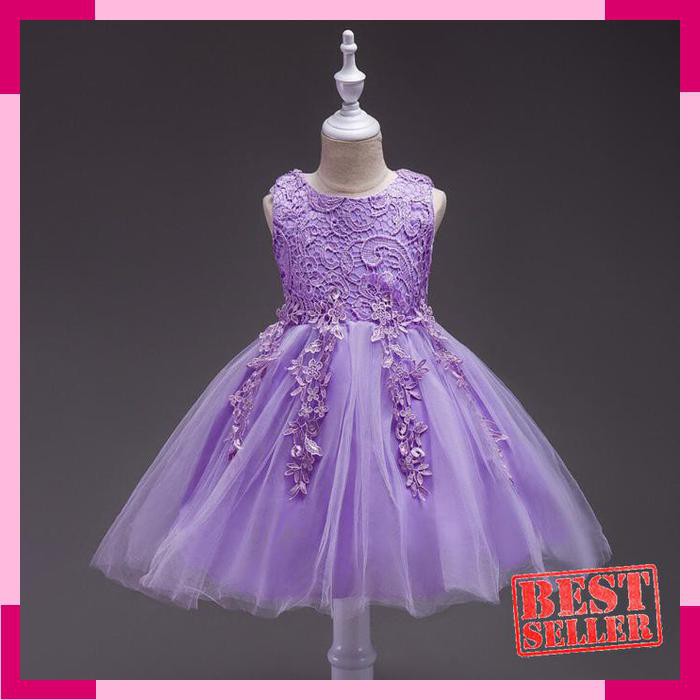 baju anak Gaun Anak Import - Dress Pesta Anak Pink Ungu - Baju Pesta Anak Girls murah