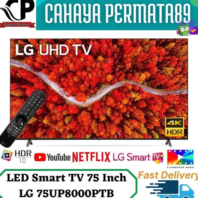 TV LG 75UP8000 Smart TV 75 Inch UHD 4K HDR WebOS AI ThinQ 75UP8000PTB Termurah