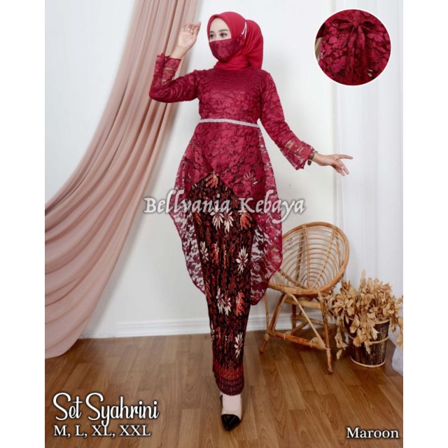 Permata Olshop / Kebaya Tunik Brukat Syahrini BK / Kebaya Modern / Kebaya Brukat / Kebaya Wisuda Modern / Baju Brokat