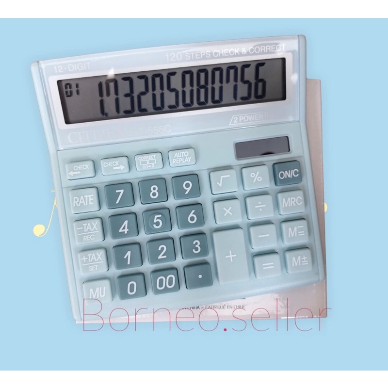 

RB kalkulator sedang dagang citizen 555N 12DIGIT - kalkulator warna Citizen Ct 555C color