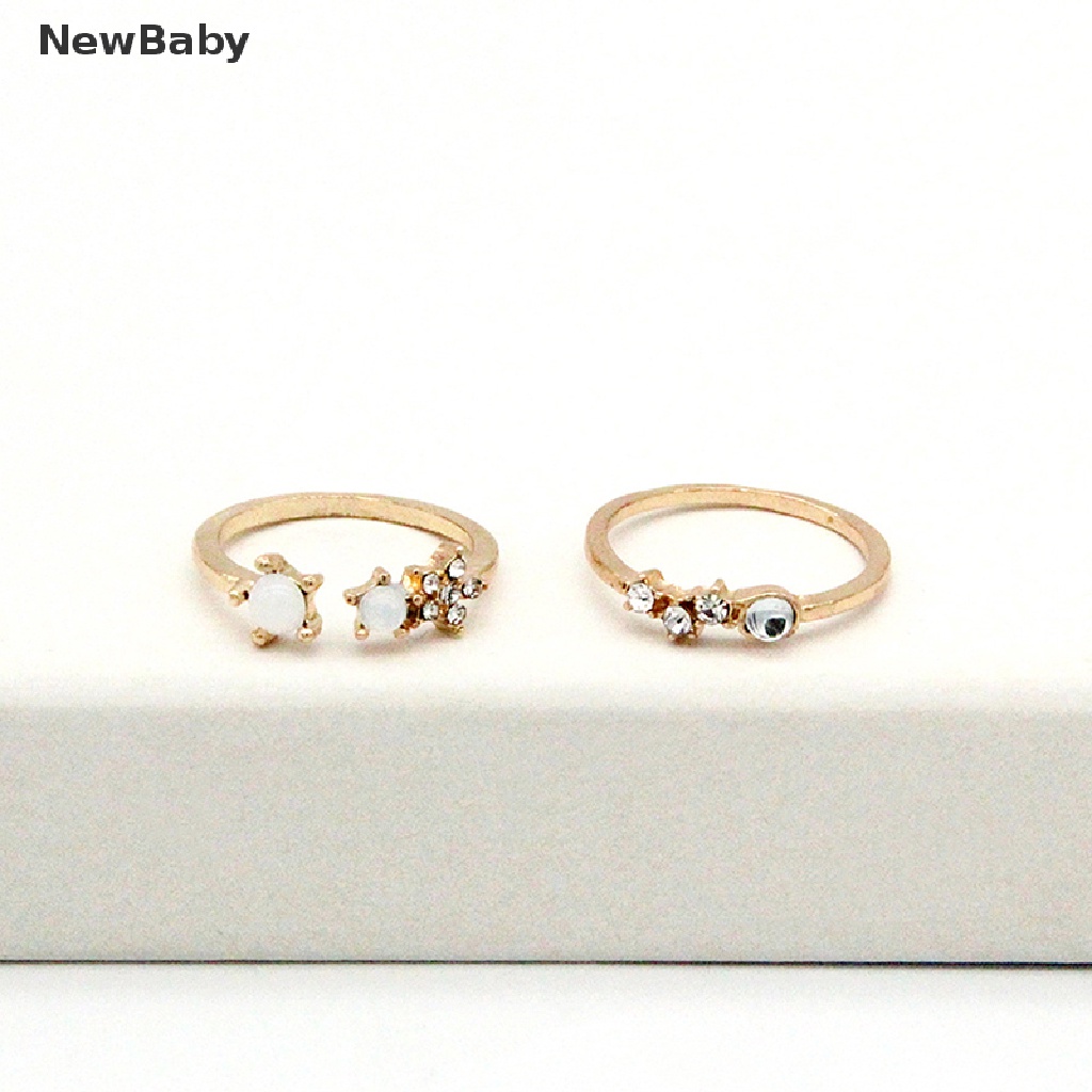 9 Pcs / set Cincin Desain Bulan Bintang Gaya Bohemian Untuk Wanita