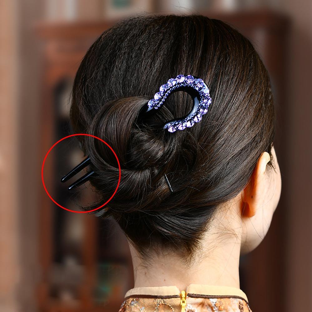 NEEDWAY Jepit Rambut Wanita Retro Fashion U-shaped Lady Acrylic Hair Sticks