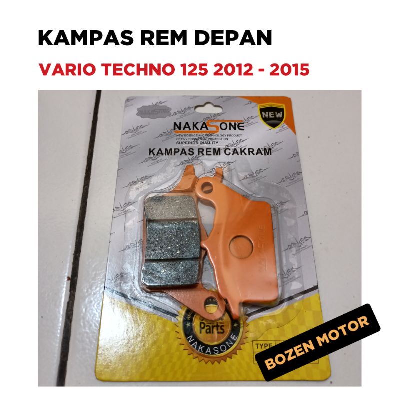 Kampas Rem Depan Vario Techno 125 / Karbu - Injeksi / 2012 2013 2014 2015 / Dispad Cakram FI Lama