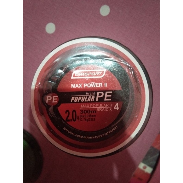 Kenur taffsport senar pancing PE 2 kuat x4 - diameter 0.24mm 28LB 300m