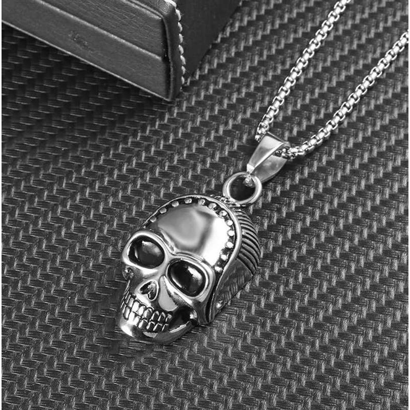 Fashion Skull Necklace Gothic Biker Pendant &amp; Chain for Men Women Punk Jewelry