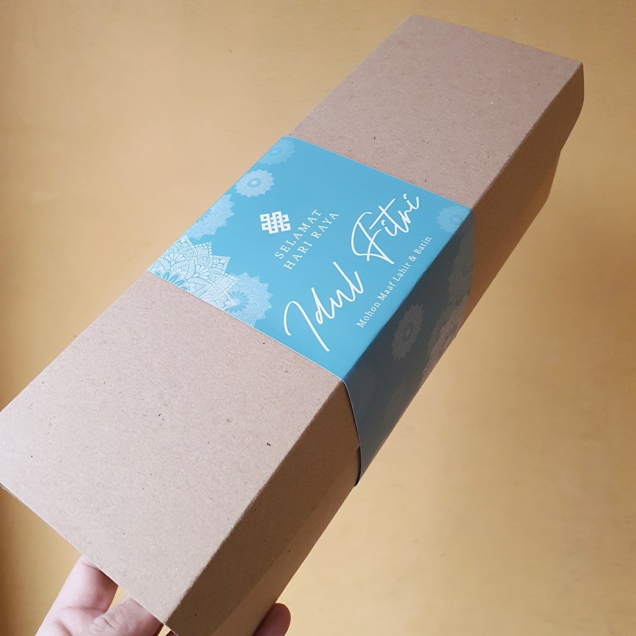 

( 5 Set ) Dus Bolu Gulung lebaran Box Packaging Hampers Idul Fitri Ukuran 30x10x10 cm + Paper Belt Hiasan Box Eid Mubarak