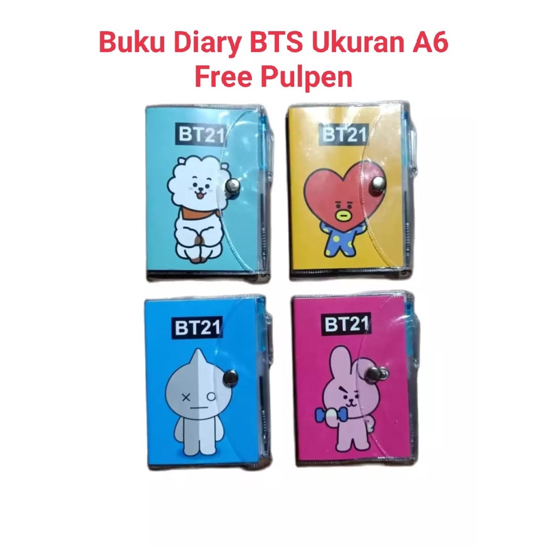 

LJK SHOP - BUKU DIARY NOTES 503685 KPOP BTS AGENDA KANCING A6 (110 HALAMAN) FREE PULPEN