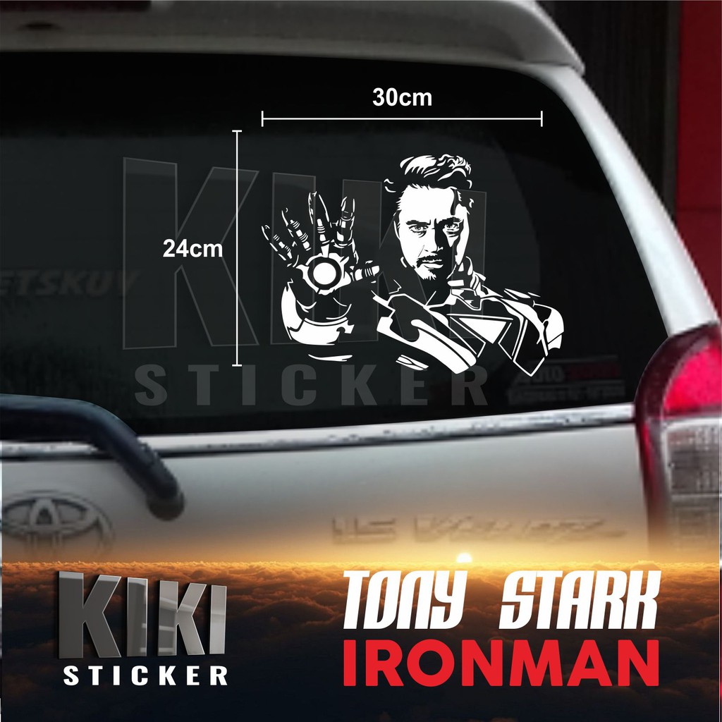 CUTTING STICKER STIKER KACA MOBIL BODY PINTU TONY STARK IRONMAN