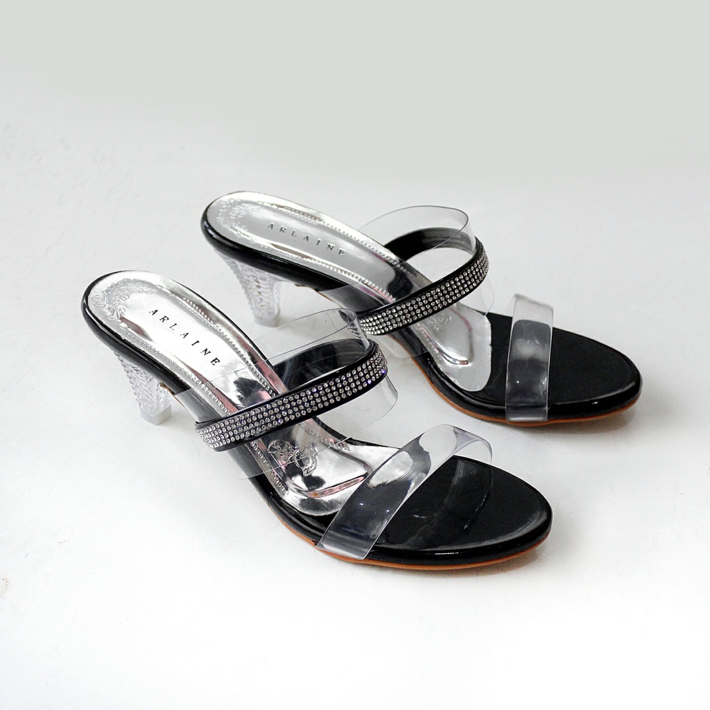 Arlaine- Eolin Sandal Heels Kaca Pesta Berlian