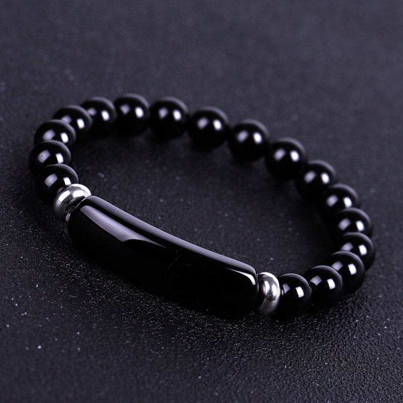 Gelang Chakra Agate Onyx Lapis Lazuli Elastis Ukuran 8mm Untuk Pria Dan Wanita