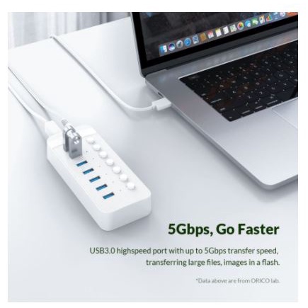 Usb 3.0 hub orico 13 port on off switch 5Gbps bc1.2 adapter ct2u3-13ab - Terminal usb3.0 13 slot